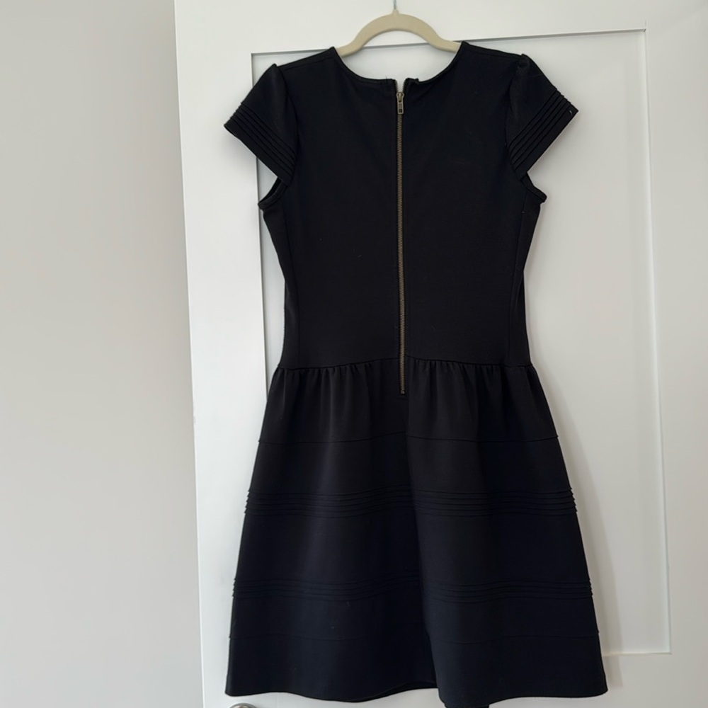 Anthropologie Girls from Savoy Black Pintuck Ponte Short Sleeve Mini Dress size - Picture 11 of 12